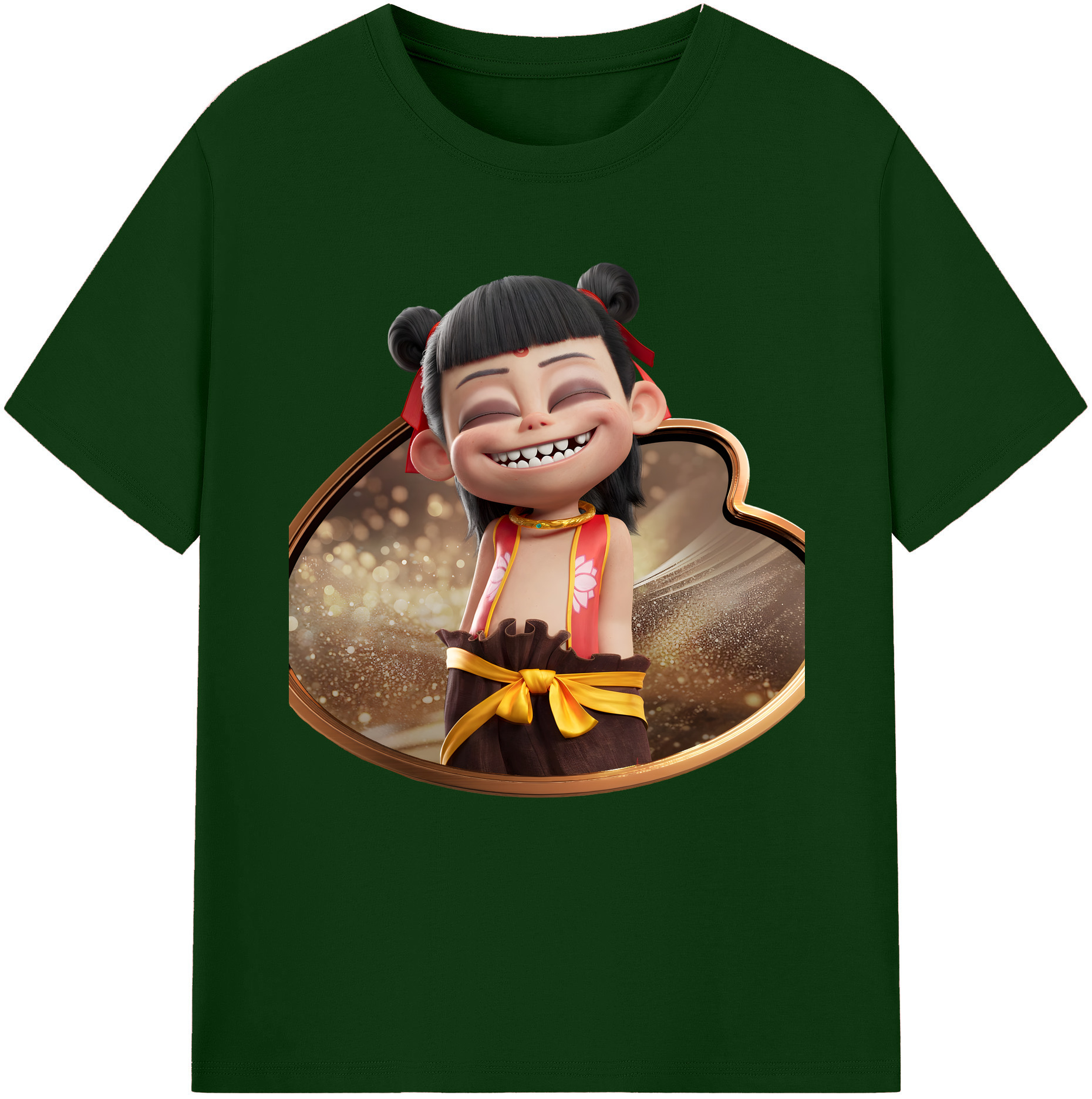 （画像用） Ne Zha 2 ナタ 魔童の大暴れ 綿100％半袖Tシャツ（フロントプリント）